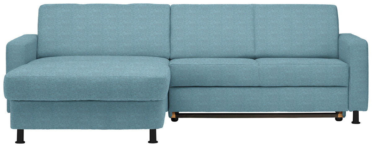 ECKSOFA in Webstoff Hellblau  - Schwarz/Hellblau, Design, Kunststoff/Textil (165/257cm) - Xora