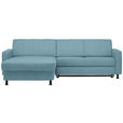 ECKSOFA in Webstoff Hellblau  - Schwarz/Hellblau, Design, Kunststoff/Textil (165/257cm) - Xora