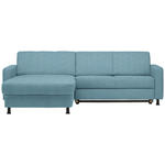 ECKSOFA in Webstoff Hellblau  - Schwarz/Hellblau, Design, Kunststoff/Textil (165/257cm) - Xora