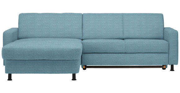 ECKSOFA in Webstoff Hellblau  - Schwarz/Hellblau, Design, Kunststoff/Textil (165/257cm) - Xora