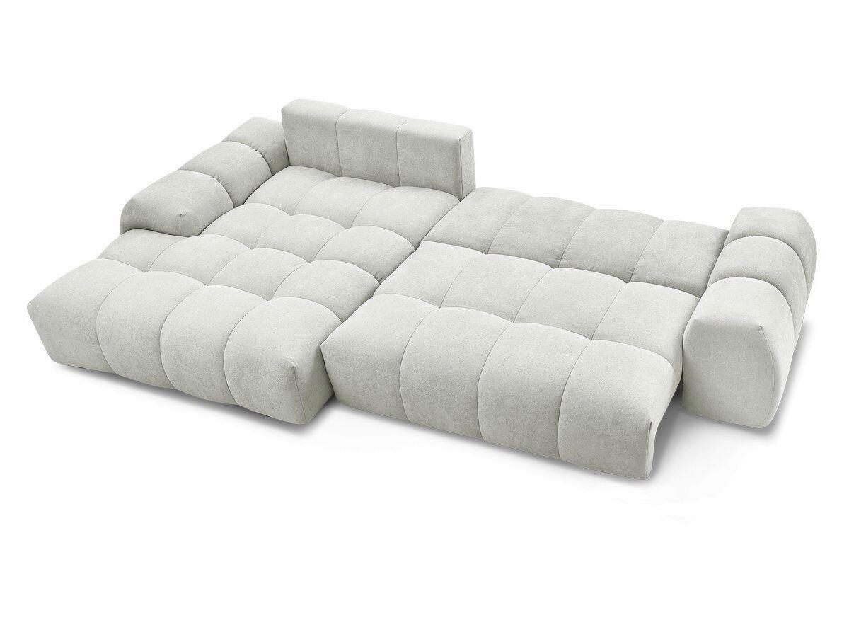 ECKSCHLAFSOFA EVEREST  mit Rücken echt, Armteil links, Armteil rechts Struktur Hellgrau  - Hellgrau/Schwarz, MODERN, Kunststoff/Textil (180/318cm) - Livetastic