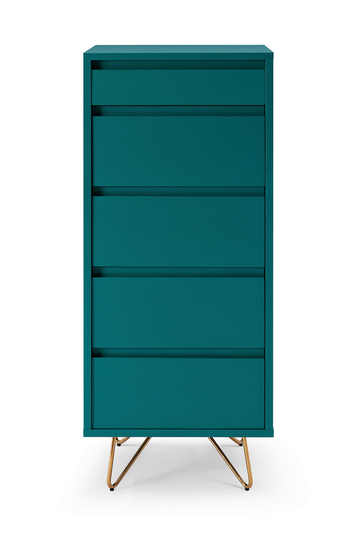 KOMMODE  in 45/110/40 cm  - Blau/Messingfarben, Design, Glas/Holzwerkstoff (45/110/40cm) - Livetastic