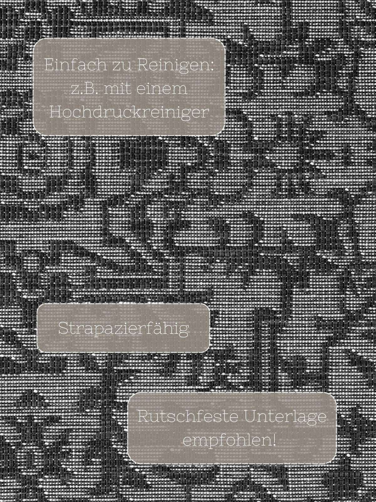 OUTDOORTEPPICH 120/170 cm Duet Schwarz, Weiß  - Schwarz/Weiß, Design, Kunststoff (120/170cm)
