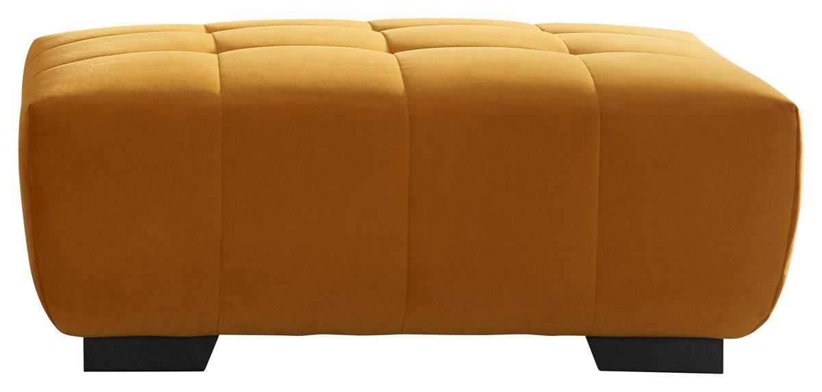 HOCKER in Textil Gelb  - Gelb/Schwarz, KONVENTIONELL, Textil/Metall (106/40/72cm) - Hom`in