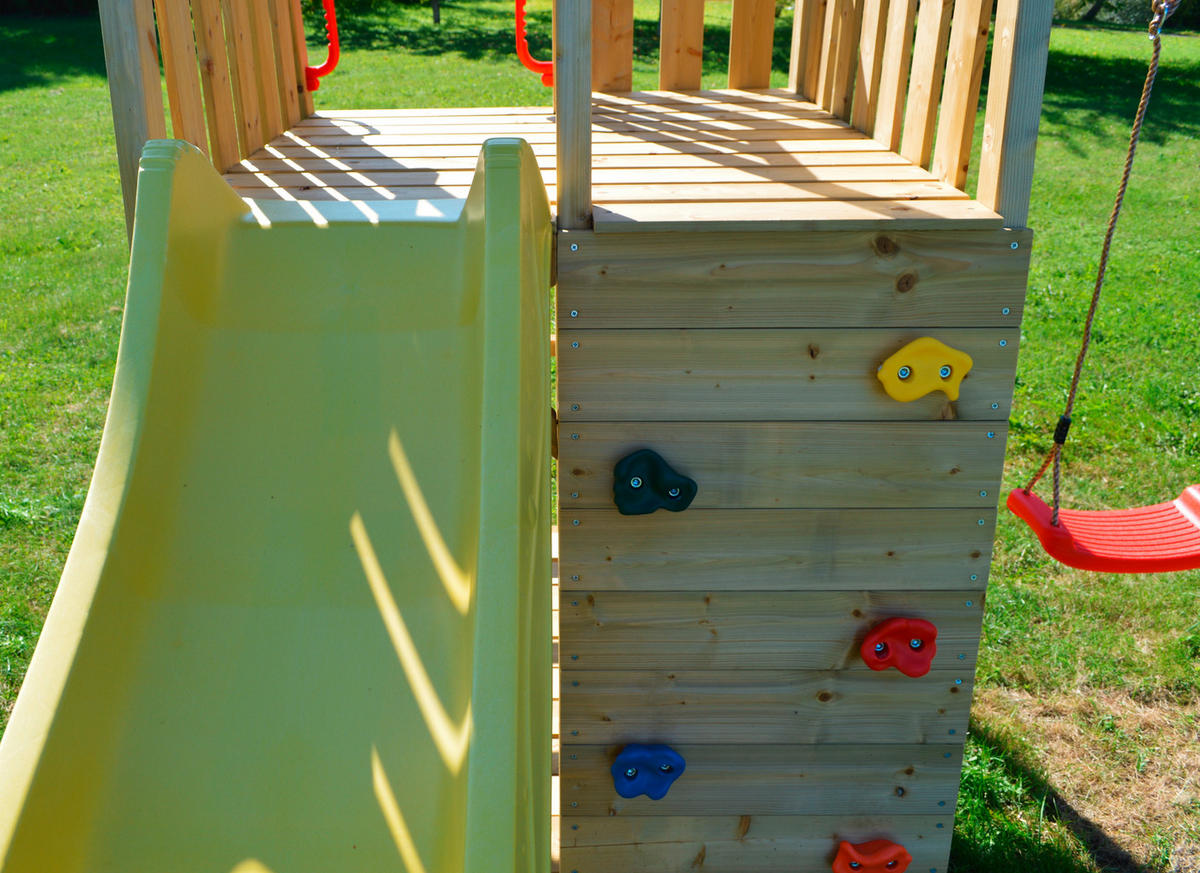 SPIELTURM 110/270/280 cm  - Gelb/Naturfarben, KONVENTIONELL, Holz (110/270/280cm) - Ambia Garden