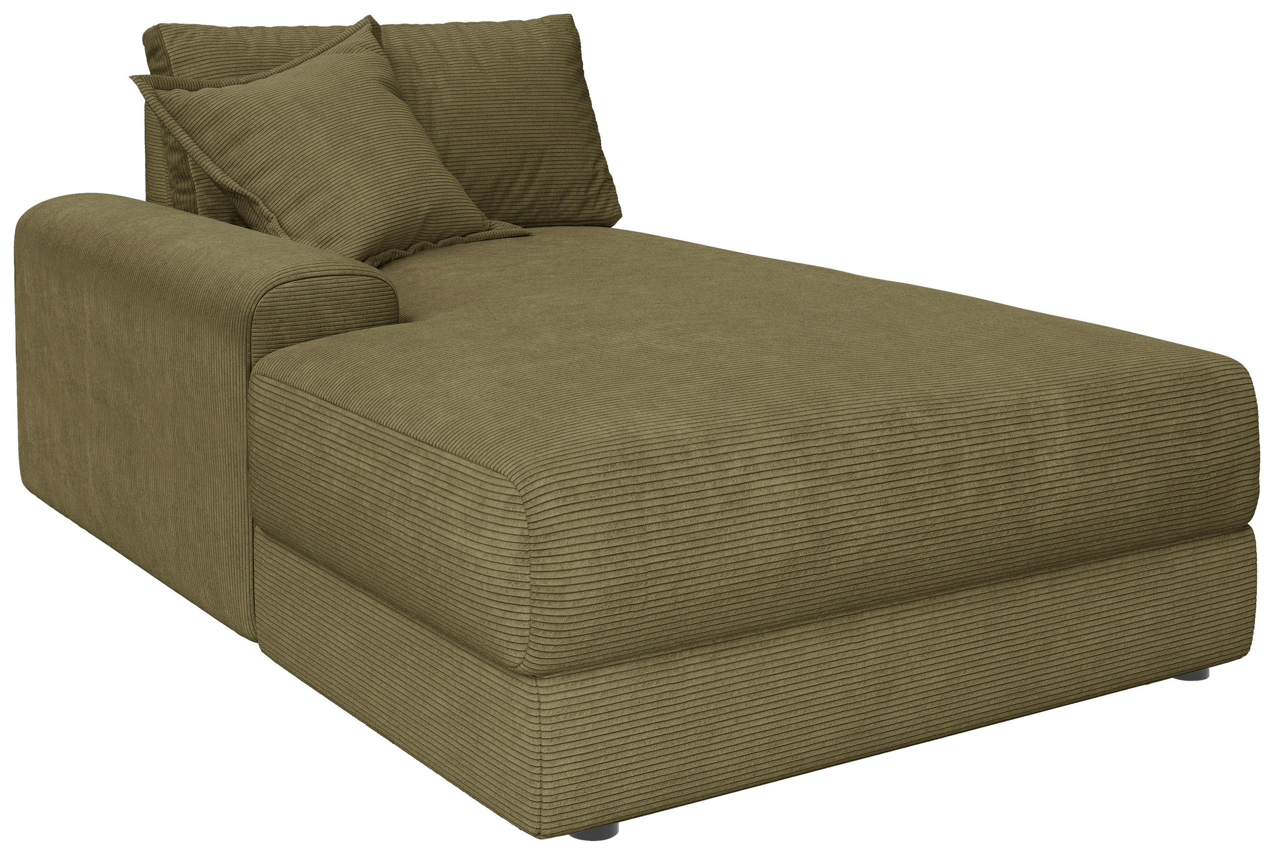 BIGSOFA Cord Olivgrün  - Schwarz/Olivgrün, MODERN, Kunststoff/Textil (117/93/190cm) - Carryhome