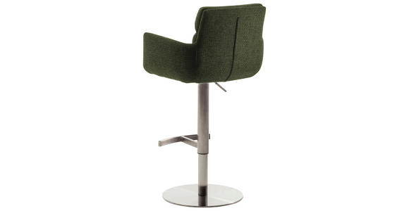 BARHOCKER in Metall, Textil Edelstahlfarben, Olivgrün - Edelstahlfarben/Olivgrün, Design, Textil/Metall (54/84/52cm) - Dieter Knoll