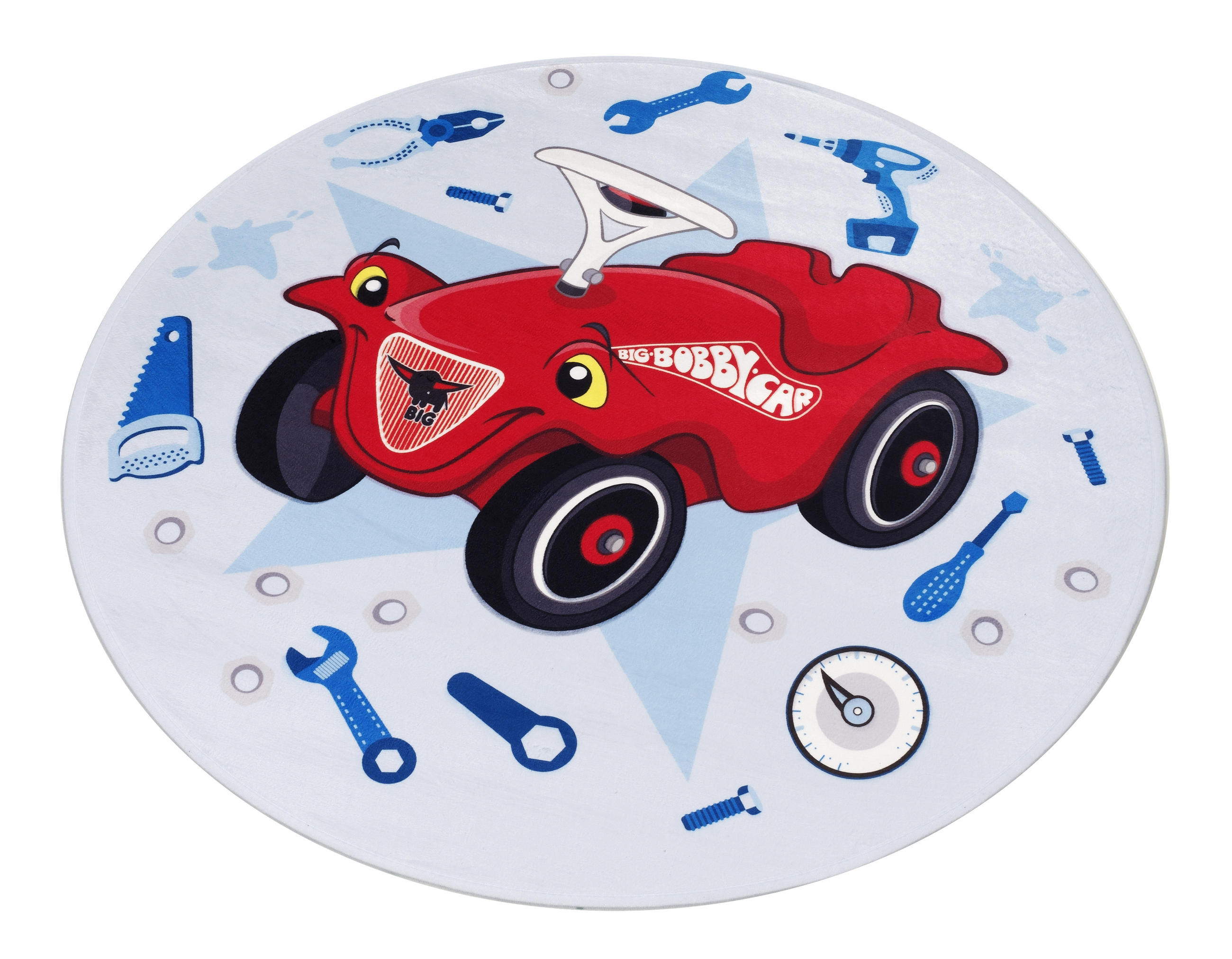KINDERTEPPICH 100 cm Bobby Car  - Blau/Rot, Trend, Kunststoff/Textil (100cm)