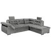 ECKSOFA in Mikrovelours Grau  - Schwarz/Grau, Konventionell, Kunststoff/Textil (283/217cm) - MID.YOU