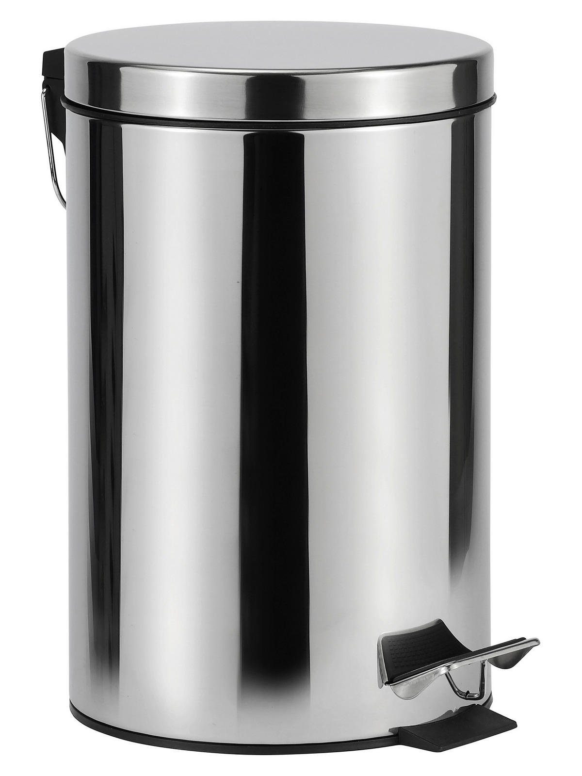 NÁŠĽAPNÝ ODPADKOVÝ KÔŠ - čierna/farba ušľachtilej ocele, Basics, kov/plast (25,2/39cm) - Boxxx
