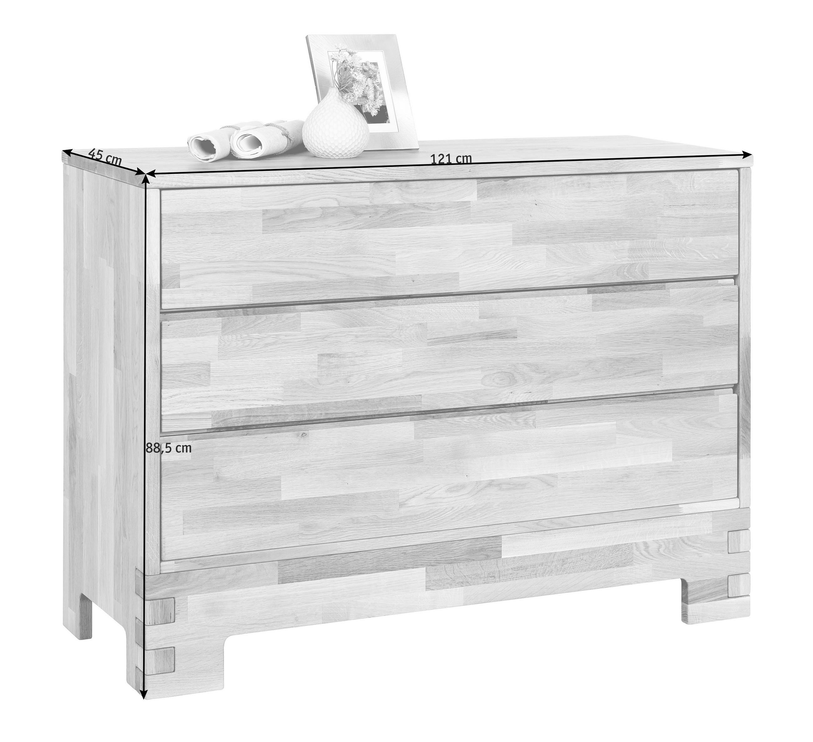 KOMMODE  in 121/88,5/45 cm  - Eichefarben, Design, Holz (121/88,5/45cm) - Linea Natura