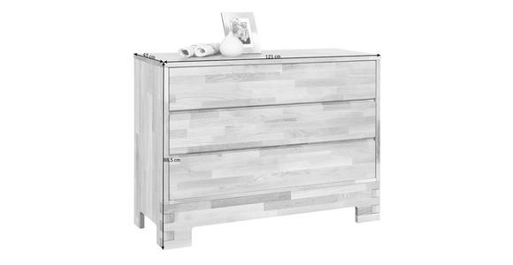 KOMMODE Wildeiche massiv Eichefarben - Eichefarben, Design, Holz (121/88,5/45cm) - Linea Natura