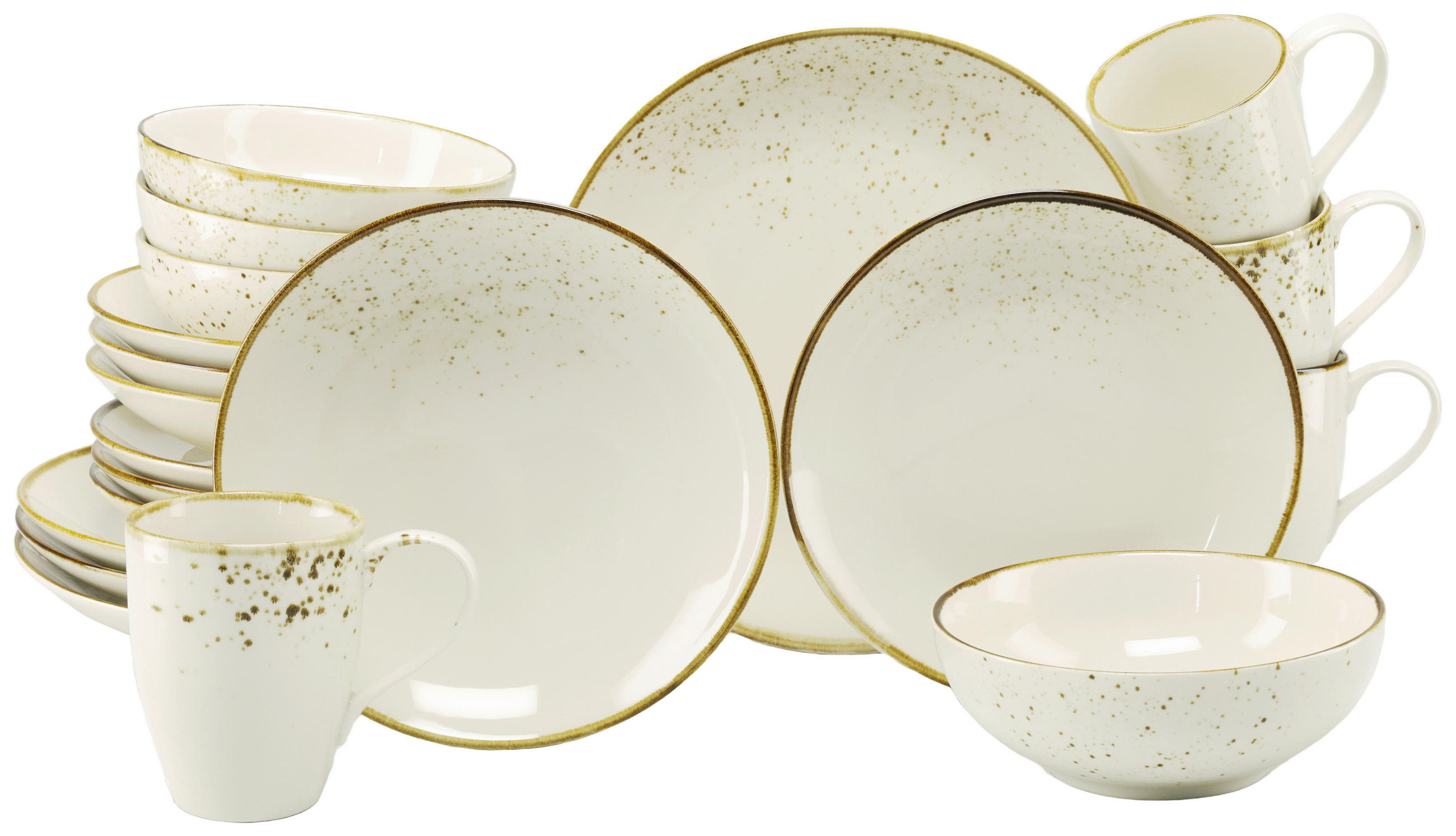 KOMPLETT SERVIS Nature Collection 20 delar  - cremefärgad, Basics, keramik - Creatable