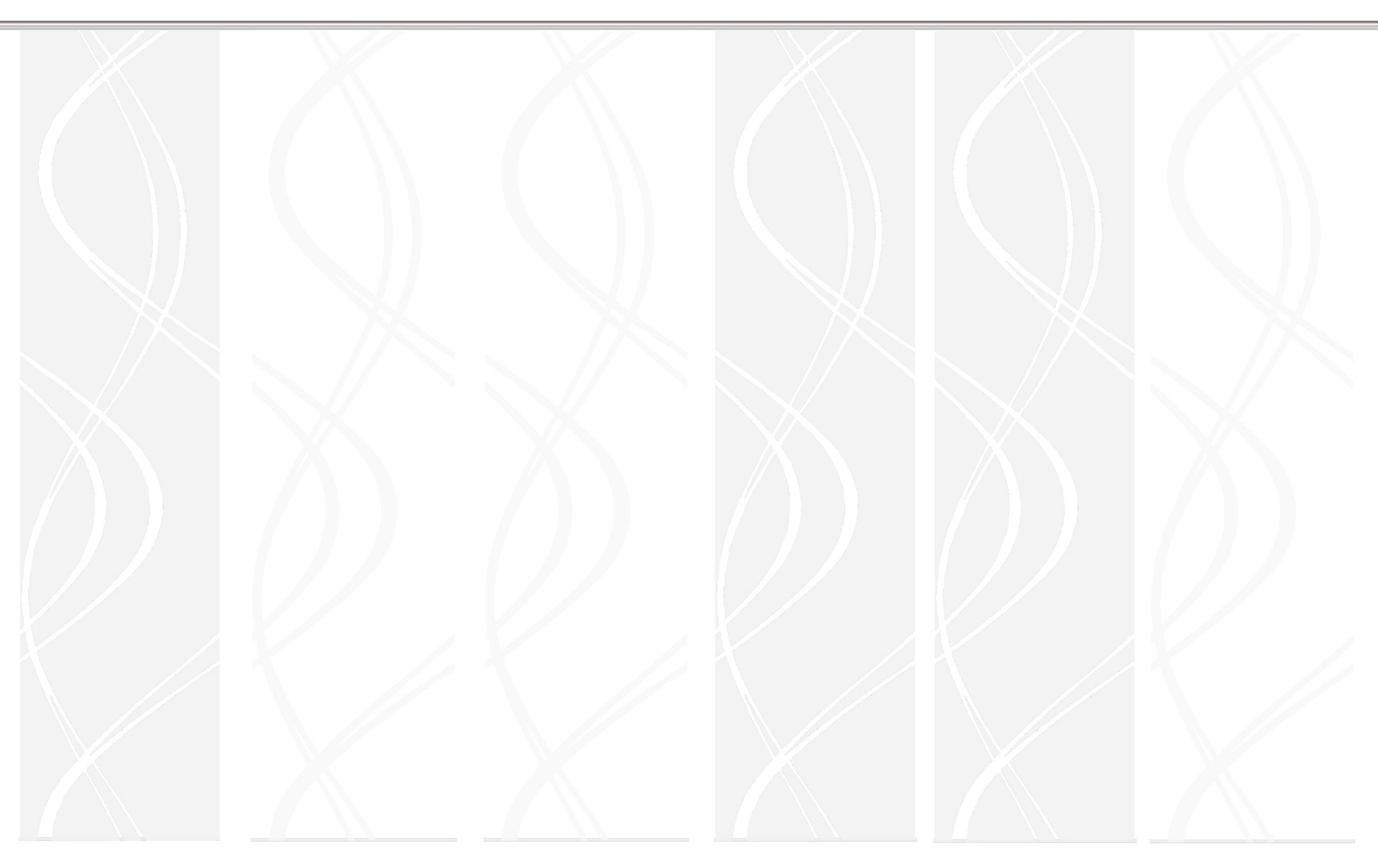 FLÄCHENVORHANG TIBERIO, 6-TLG.  6 Stück  halbtransparent   60/245 cm  - Weiß, MODERN, Textil (60/245cm)