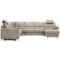 WOHNLANDSCHAFT Mikrofaser Naturfarben  - Alufarben/Naturfarben, Konventionell, Textil/Metall (262/335/173cm) - Beldomo System
