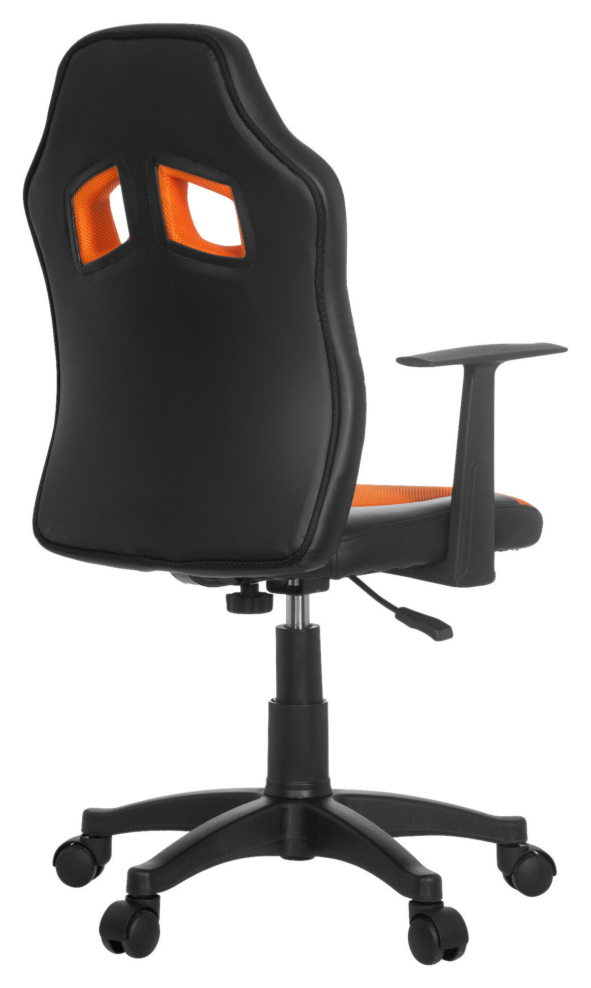 OTOČNÁ ŽIDLE PRO MLÁDEŽ, oranžová, černá - oranžová/černá, Basics, plast (54/90-100/48cm) - MID.YOU