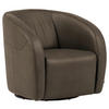 SESSEL in Echtleder Graubraun  - Graubraun/Schwarz, Design, Leder/Kunststoff (80/78/82cm) - Celina