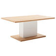 COUCHTISCH Asteiche furniert 110/65/45 cm rechteckig Weiß, Eichefarben  - Eichefarben/Weiß, Natur, Holz/Holzwerkstoff (110/65/45cm) - Novel