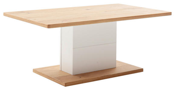 COUCHTISCH Asteiche furniert 110/65/45 cm rechteckig Weiß, Eichefarben - Eichefarben/Weiß, Natur, Holz/Holzwerkstoff (110/65/45cm) - Novel