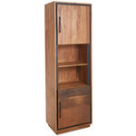 VITRINE  in furniert, massiv Akazie, Recyclingholz Braun, Akaziefarben, Dunkelgrau - Dunkelgrau/Schwarz, Trend, Holz/Metall (60/190/40cm) - Landscape