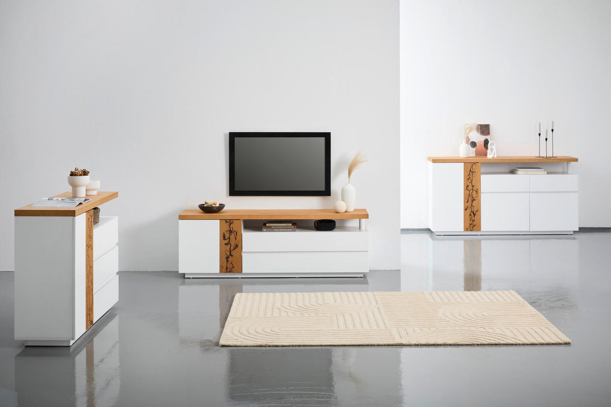 KOMMODE 120/89/40 cm  in Weiß, Eichefarben  - Eichefarben/Weiß, Design, Holz/Holzwerkstoff (120/89/40cm) - Xora