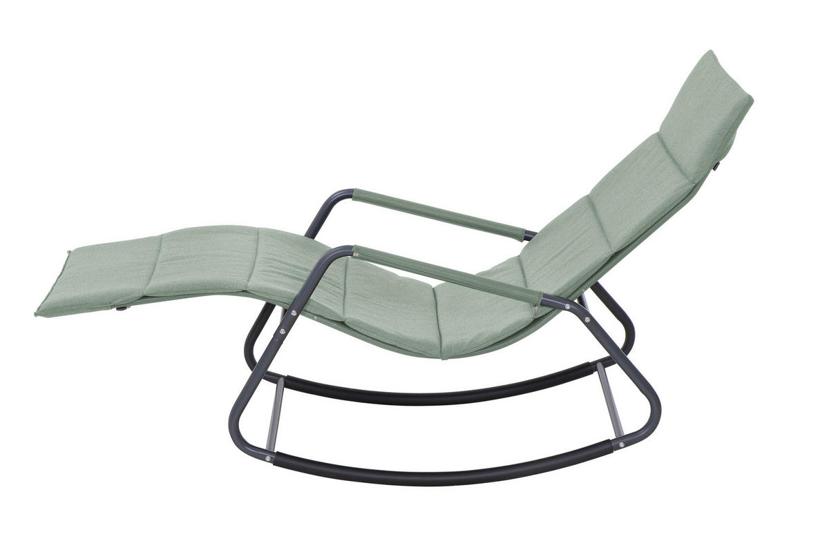 GARTEN-RELAXLIEGE 57/81/143 cm  - Grün, KONVENTIONELL, Kunststoff/Textil (57/81/143cm) - Siena Garden