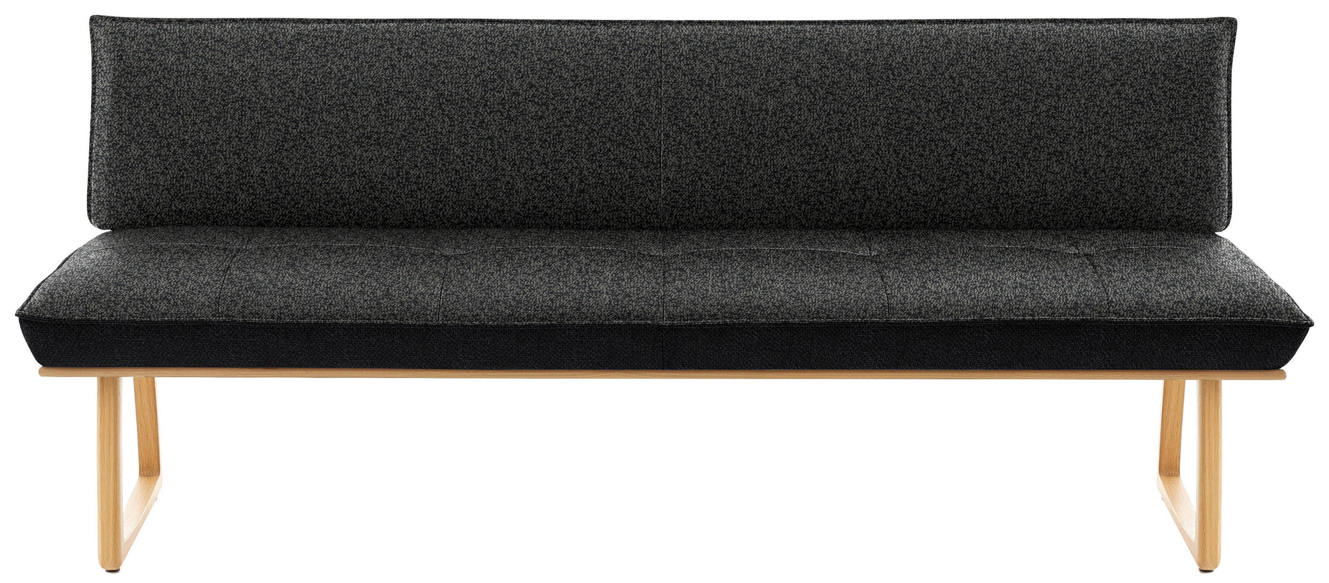 SITZBANK in Holz, Textil Anthrazit, Schwarz, Wildeiche  - Wildeiche/Eichefarben, Design, Holz/Textil (194/88/66cm) - Koinor