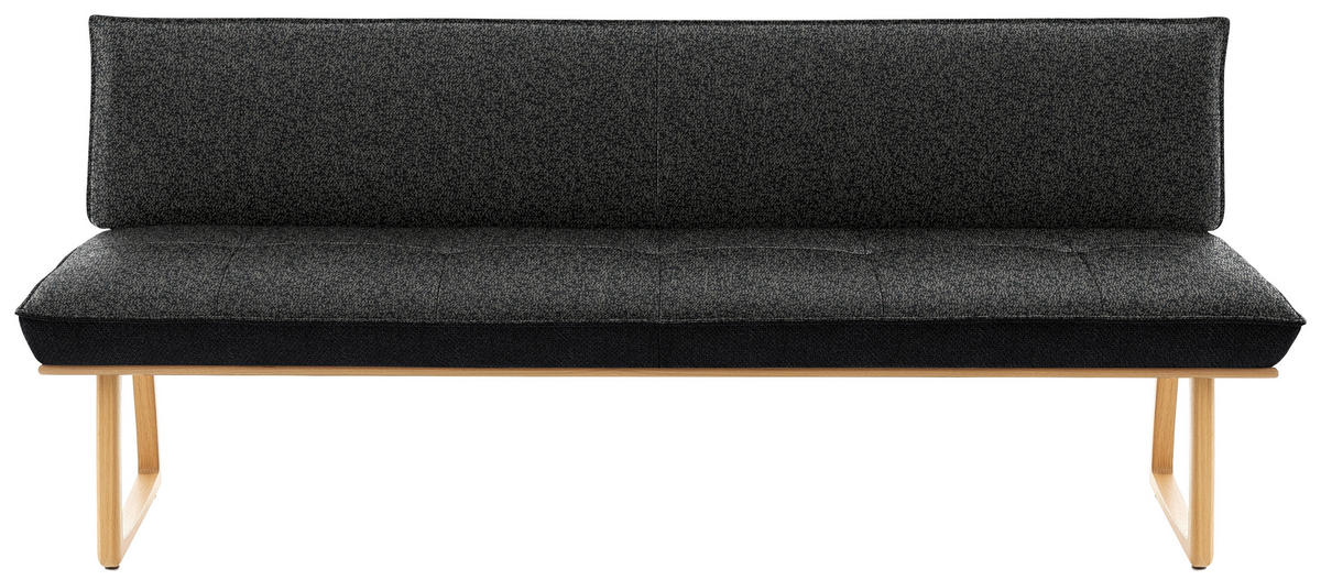 SITZBANK in Holz, Textil Anthrazit, Schwarz, Wildeiche  - Wildeiche/Eichefarben, Design, Holz/Textil (194/88/66cm) - Koinor