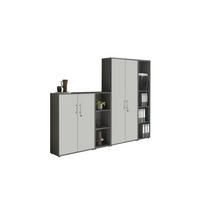 AKTENSCHRANK Anthrazit, Hellgrau  - Anthrazit/Hellgrau, MODERN, Holzwerkstoff (128,5/185,6/33cm) - MID.YOU