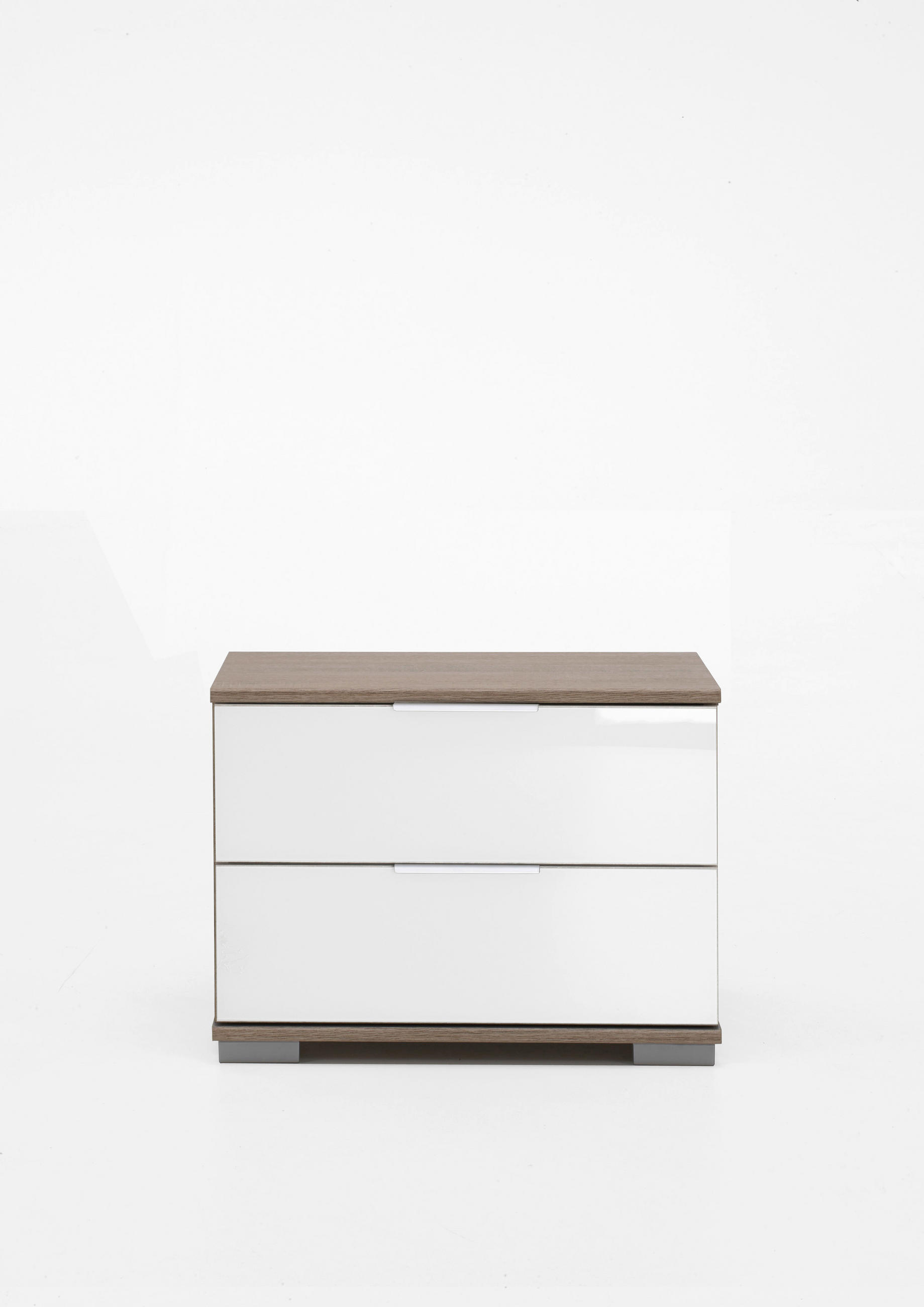 NOĆNI ORMARIĆ bijela, boje hrasta   - bijela/boje hrasta, Moderno, drvni materijal/metal (52/40/38cm) - Carryhome