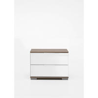 NOĆNI ORMARIĆ bijela, boje hrasta   - bijela/boje hrasta, Moderno, drvni materijal/metal (52/40/38cm) - Carryhome