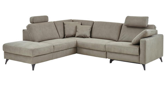 ECKSOFA Dieter Knoll Beigebraun Mikrofaser  - Beigebraun/Schwarz, Design, Textil/Metall (238/269cm) - Dieter Knoll