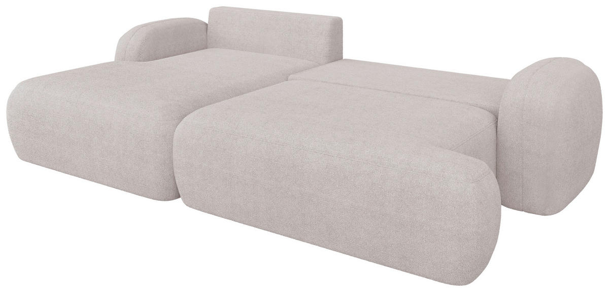 ECKSOFA Sevilla Plus in Bouclé Beige  275/175 cm  - Beige/Schwarz, Design, Kunststoff/Textil (275/175cm) - MID.YOU