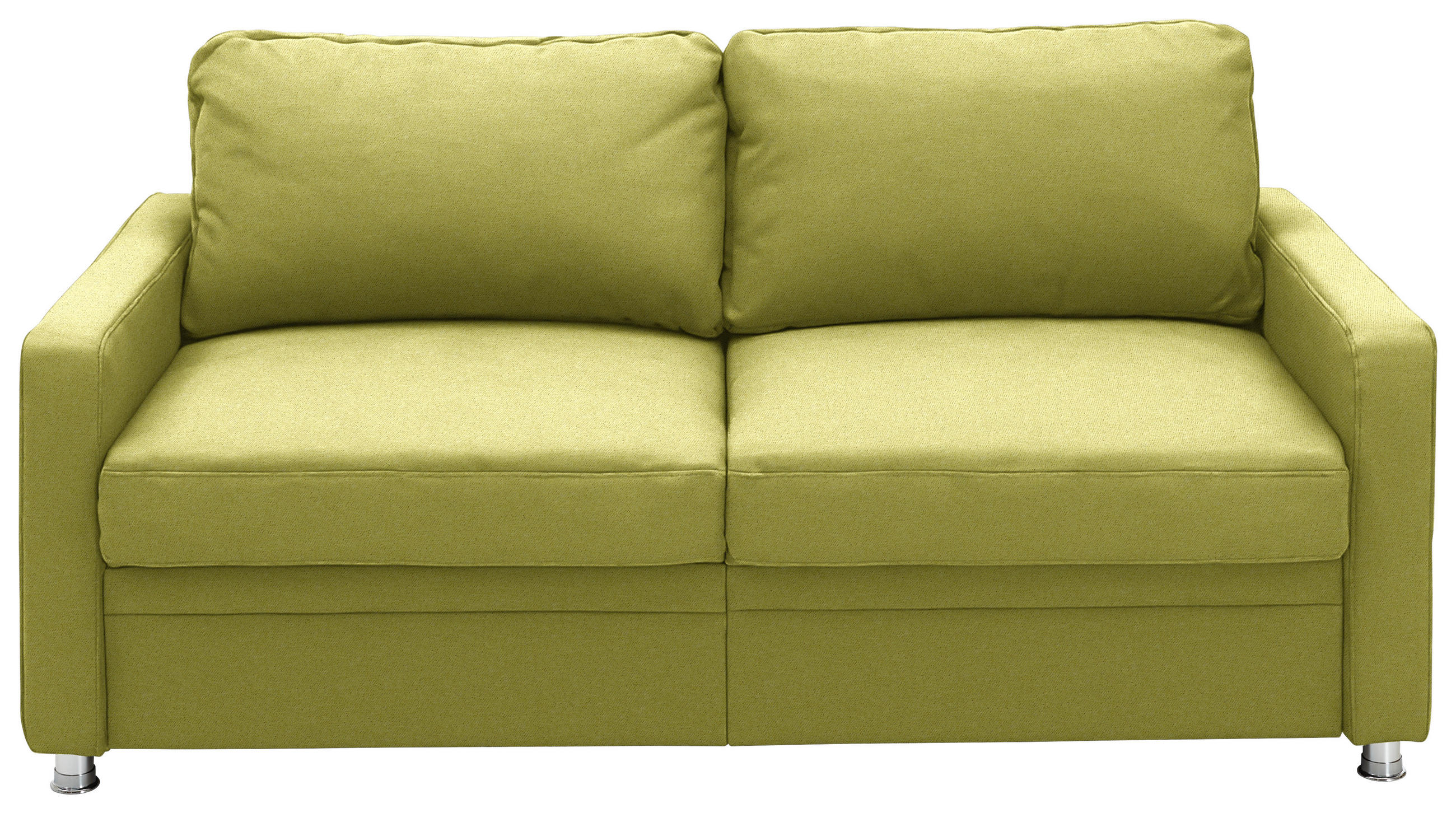SCHLAFSOFA  in Chenille Limette  - Chromfarben/Limette, KONVENTIONELL, Textil/Metall (206/90/100cm) - Beldomo Style