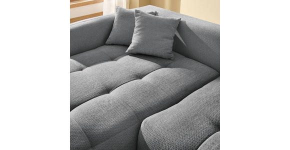 ECKSOFA in Chenille Grau, Dunkelgrau  - Dunkelgrau/Schwarz, MODERN, Kunststoff/Textil (172/276cm) - Hom`in