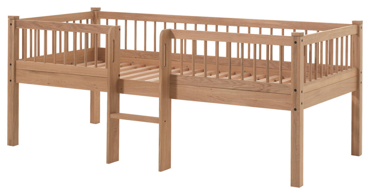 SPIELBETT Eiche massiv 90/200 cm Eichefarben  - Eichefarben/Naturfarben, MODERN, Holz (90/200cm) - MID.YOU