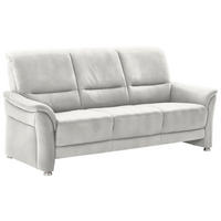 3-SITZER-SOFA Flachgewebe Alabasterfarben  - Alabasterfarben/Alufarben, Konventionell, Textil/Metall (198/96/93cm) - Beldomo Premium