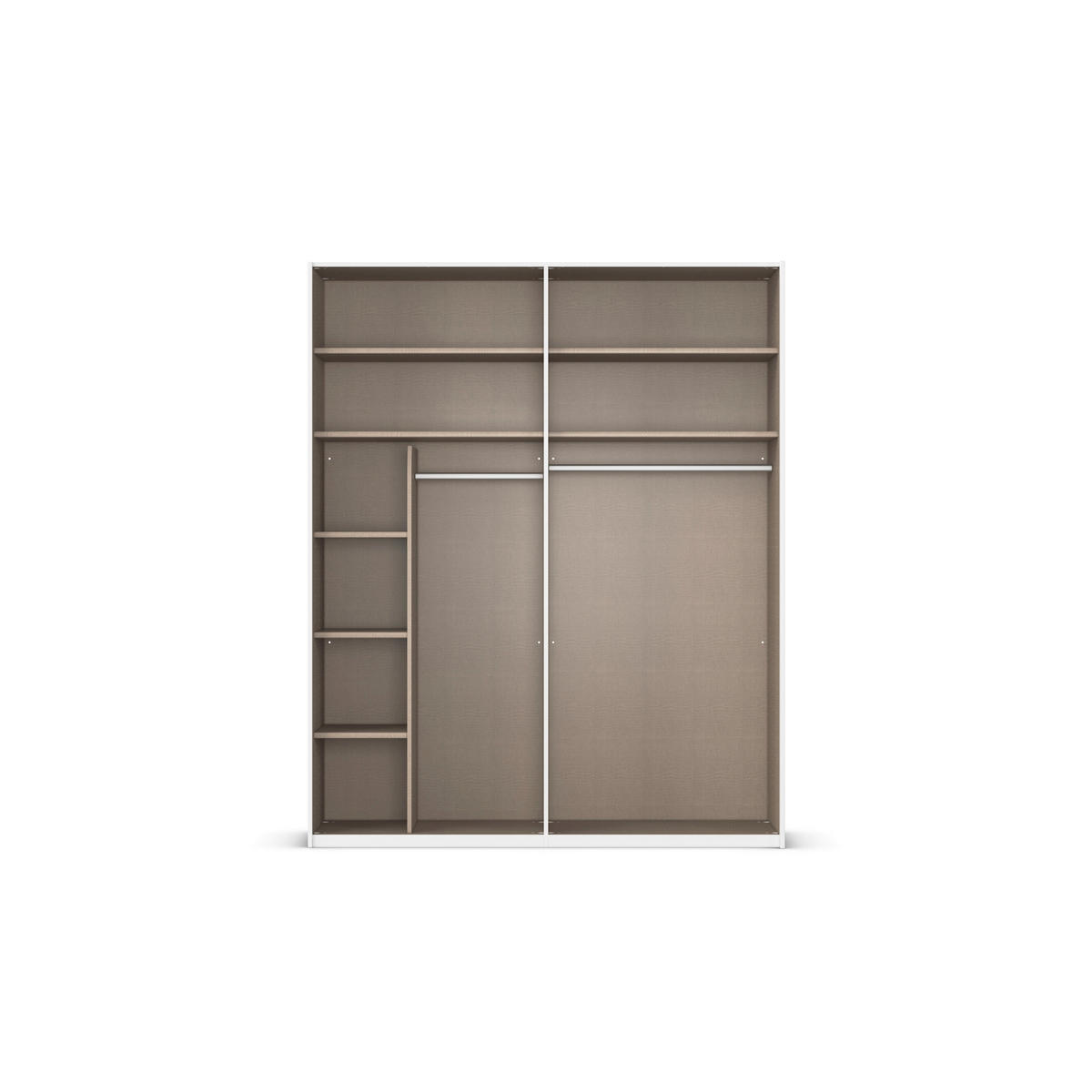 SCHWEBETÜRENSCHRANK 181/223/68 cm 2-türig Weiß  - Weiß, Design, Glas/Holzwerkstoff (181/223/68cm) - Xora