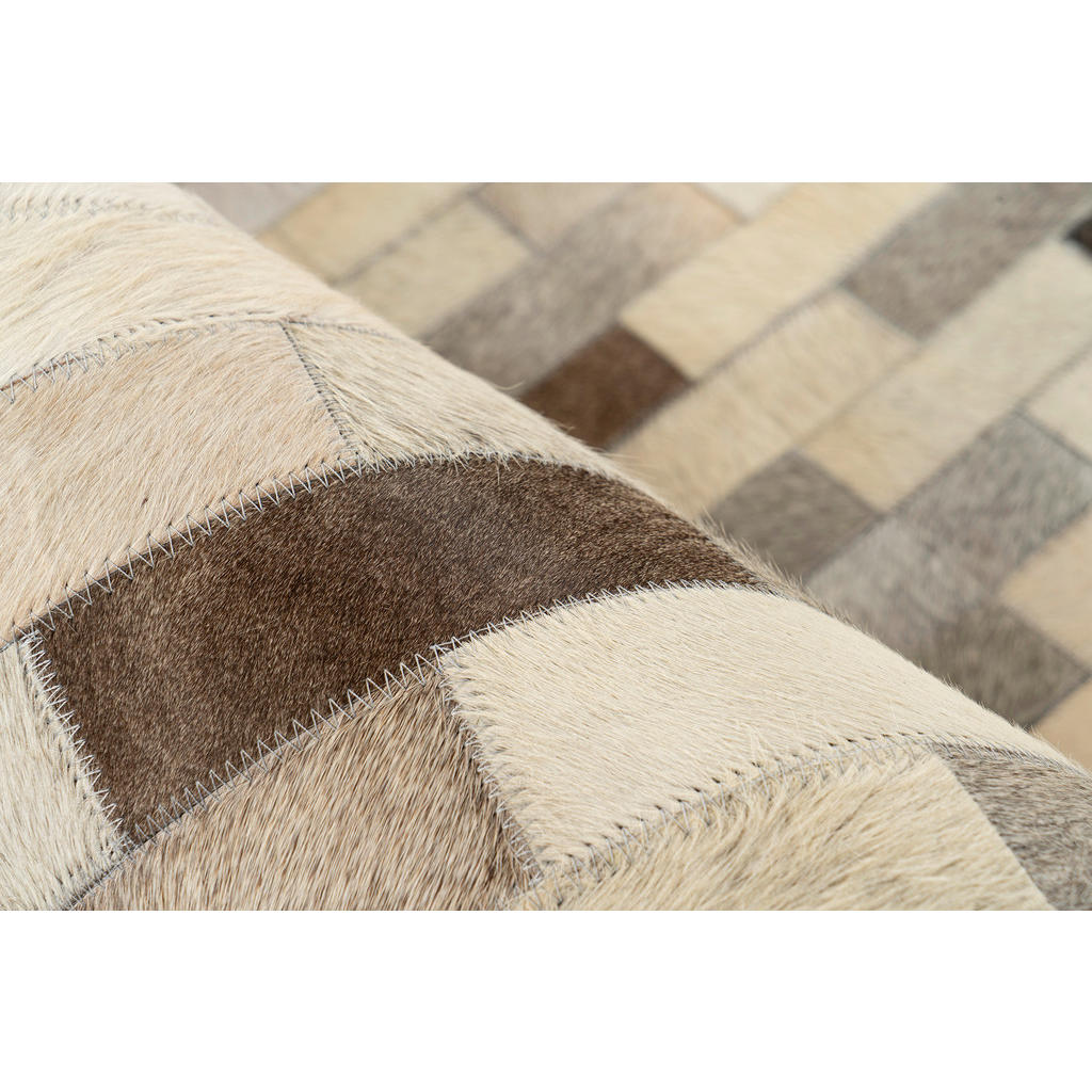 Thumbnail - Flachwebeteppich Lavin 825 Grau, Grau, Leder, Rindleder, Patchwork, rechteckig, 120x170 cm, pflegeleicht, Teppiche & Böd...