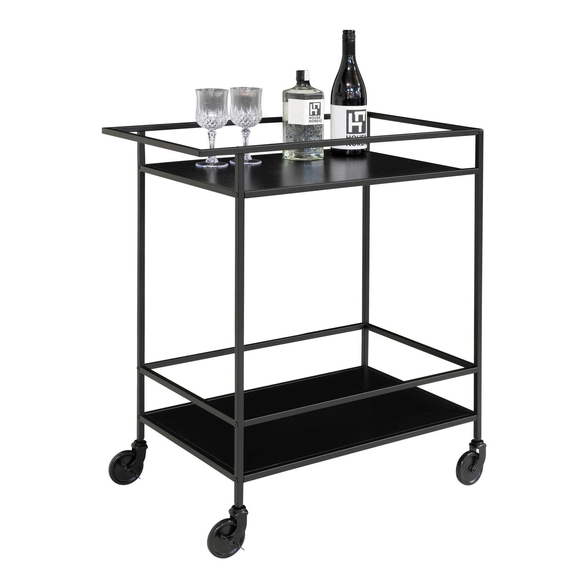SERVIERWAGEN Schwarz  - Schwarz, Basics, Metall (40/79/68cm)