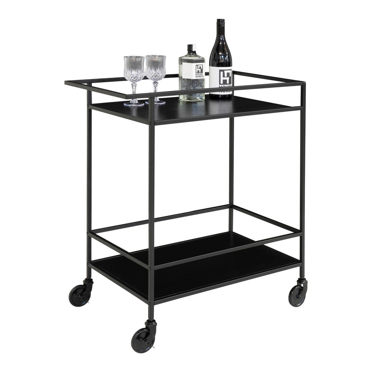 SERVERINGSVAGN i svart  - svart, Basics, metall/trämaterial (40/79/68cm) - Ambia Home