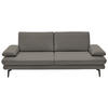 3-SITZER-SOFA in Leder Hellgrau  - Hellgrau/Schwarz, Design, Leder/Metall (222/86/104cm) - Dieter Knoll