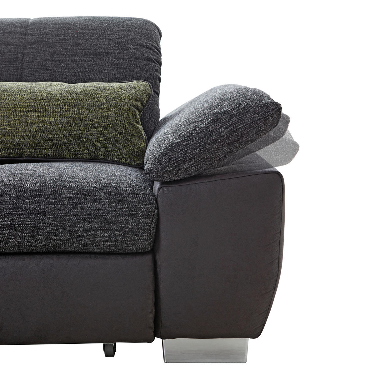 ECKSOFA Dunkelgrau Chenille  - Chromfarben/Dunkelgrau, Design, Textil (242/313cm) - Xora