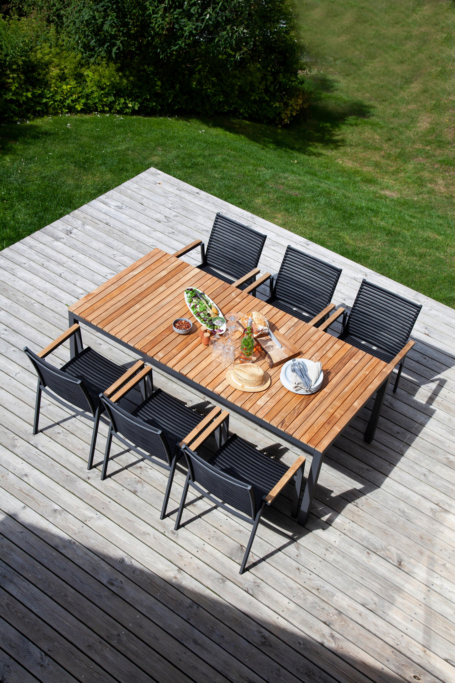 STAPELSTUHL Schwarz  - Anthrazit/Schwarz, KONVENTIONELL, Holz/Kunststoff (56,5/84/62cm) - Ambia Garden