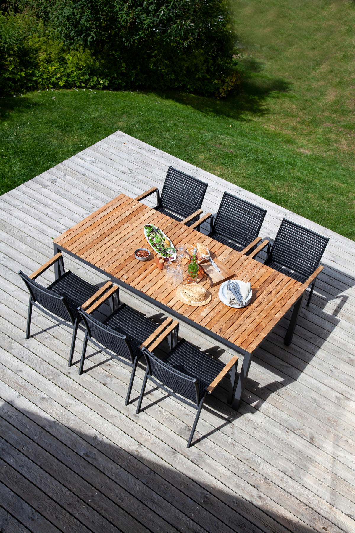 STAPELSTUHL Schwarz  - Anthrazit/Schwarz, KONVENTIONELL, Holz/Kunststoff (56,5/84/62cm) - Ambia Garden