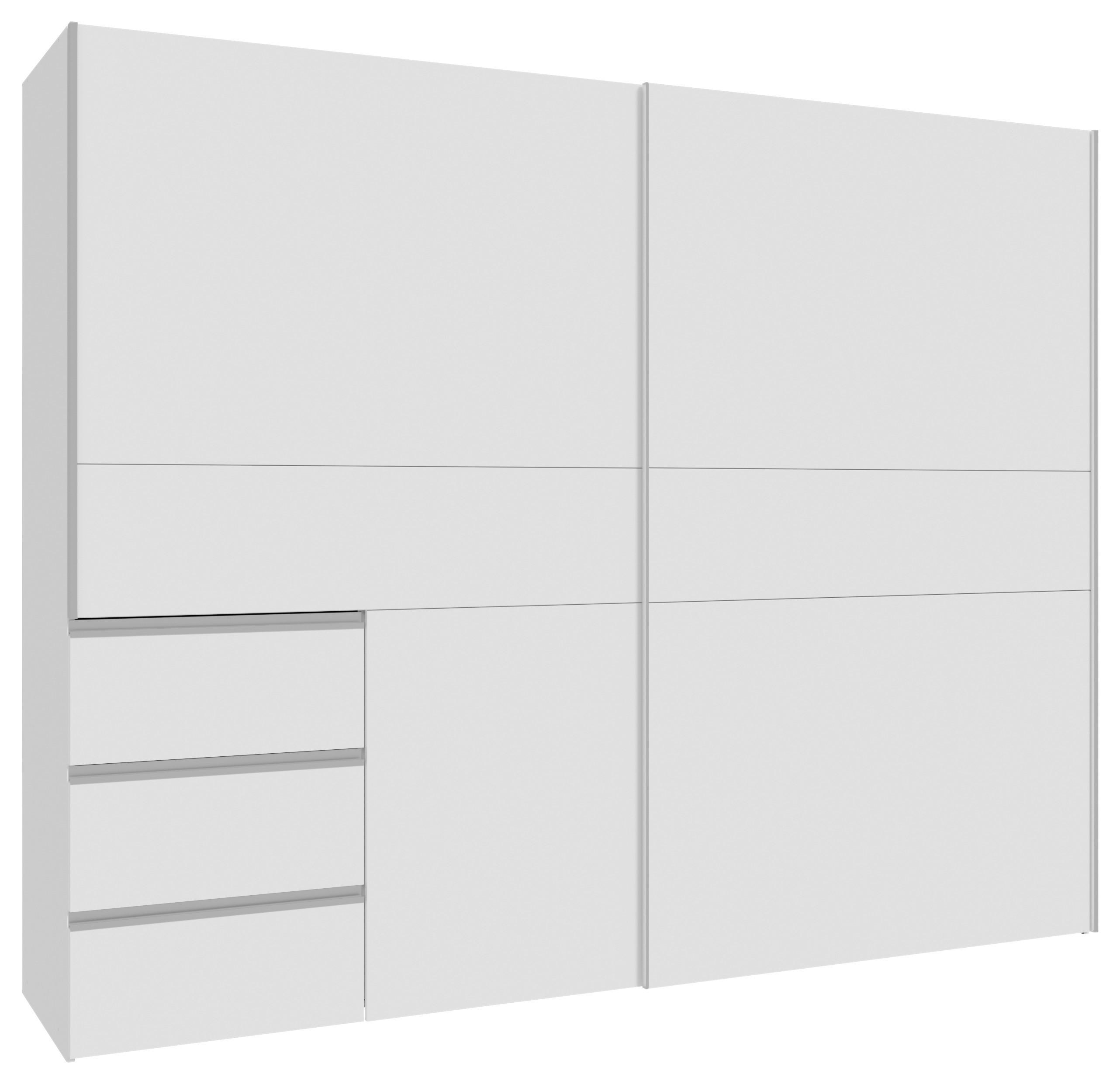 SCHWEBETÜRENSCHRANK 250,1/200,5/61 cm 2-türig  - Alufarben/Weiß, KONVENTIONELL, Holzwerkstoff/Metall (250,1/200,5/61cm) - Carryhome