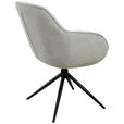 ARMLEHNSTUHL  in Eisen Leinenoptik  - Beige/Schwarz, Design, Textil/Metall (61/82/65cm) - Novel