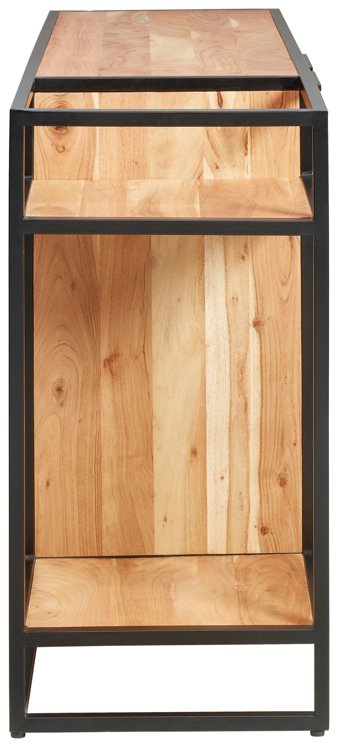 ŠIROKÁ KOMODA, akácia, čierna, medová, 149/80/42 cm - medová/čierna, Design, kov/drevo (149/80/42cm) - MID.YOU