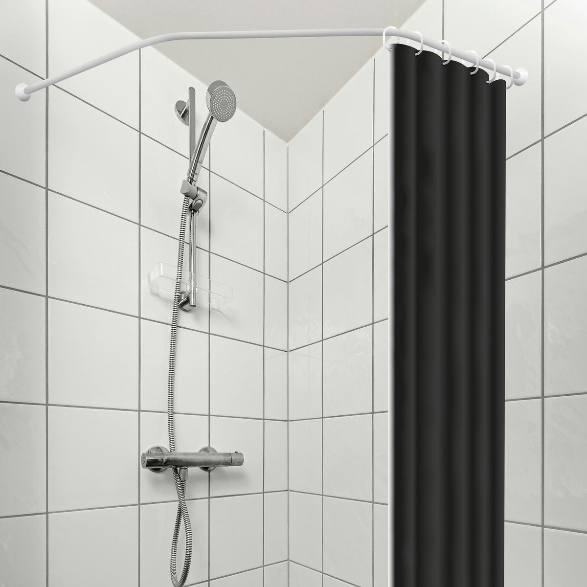DUSCHVORHANGSTANGE 180 cm  - Weiß, Basics, Metall (180cm) - MSV