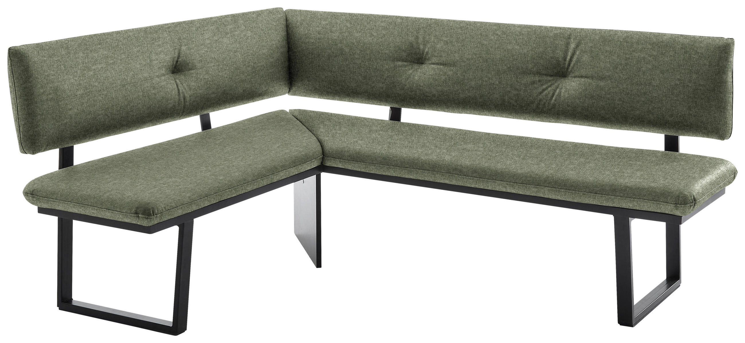 ECKBANK 140/180 cm  in Grün, Schwarz  - Schwarz/Grün, MODERN, Textil/Metall (140/180cm) - Cantus